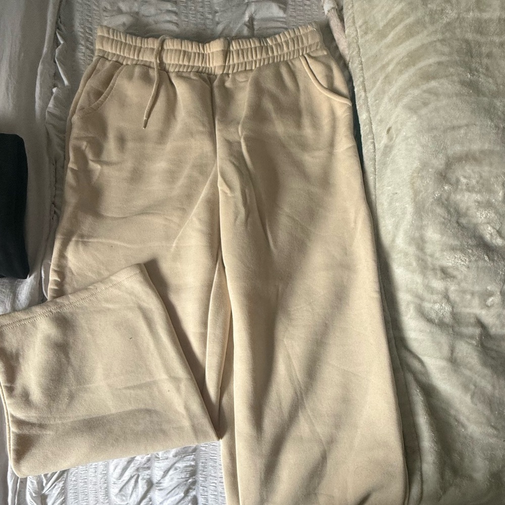 Women's Cream Wide Leg Pants